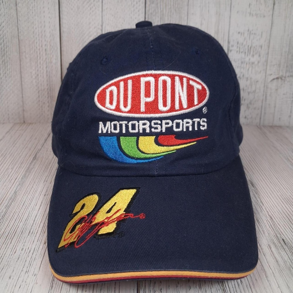 Vintage Jeff Gordon 24 DuPont Motorsports NASCAR Chase Authentics Navy Hat Cap